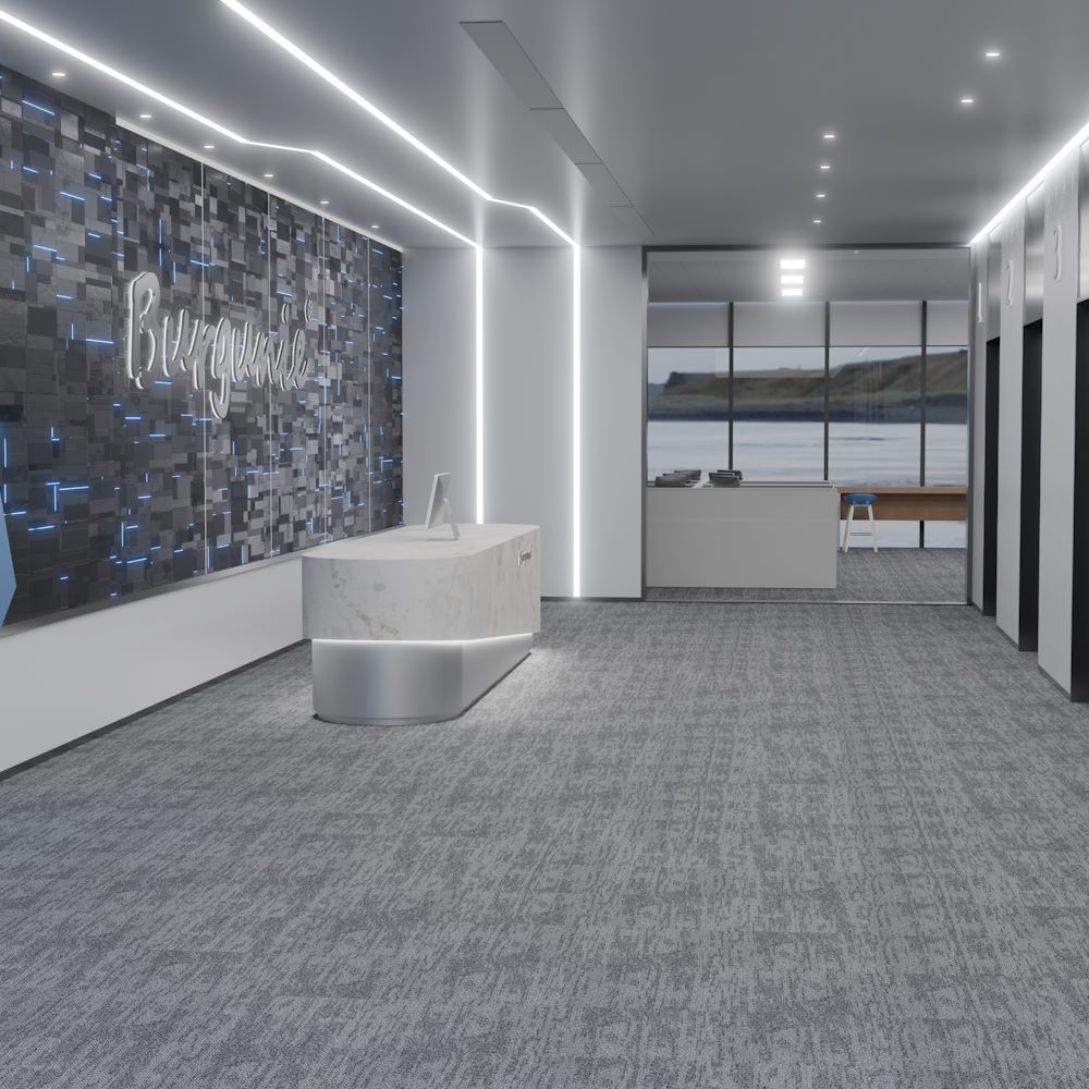 Tweed Houndstooth Grey Carpet Room Scene